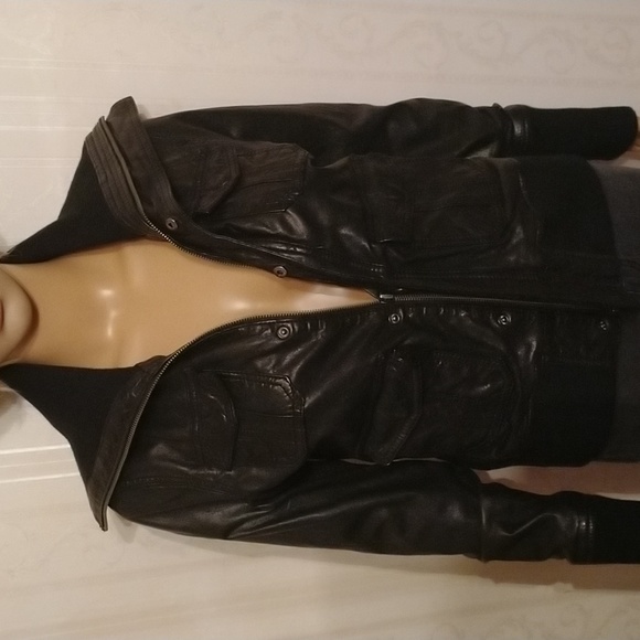 Buttery soft black lambskin LINE bomber jacket new and stylishly luxurious. - Picture 7 of 11